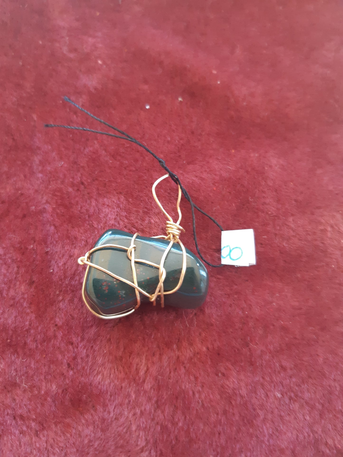 Dragon stone jasper wire wrapped pendants