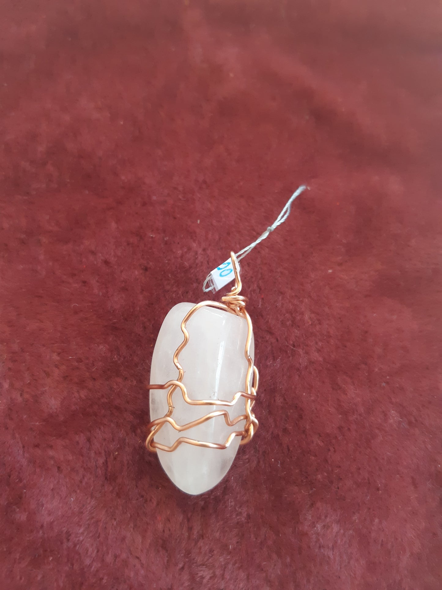 rose quartz wire wrapped pendants