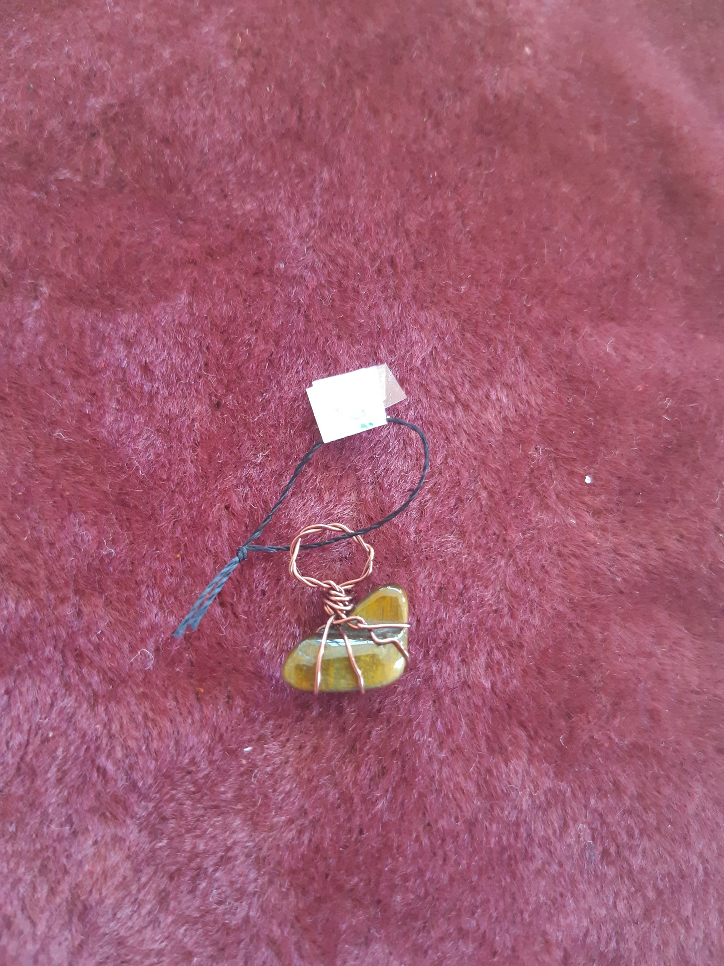 tigers eye wire wrapped pendants