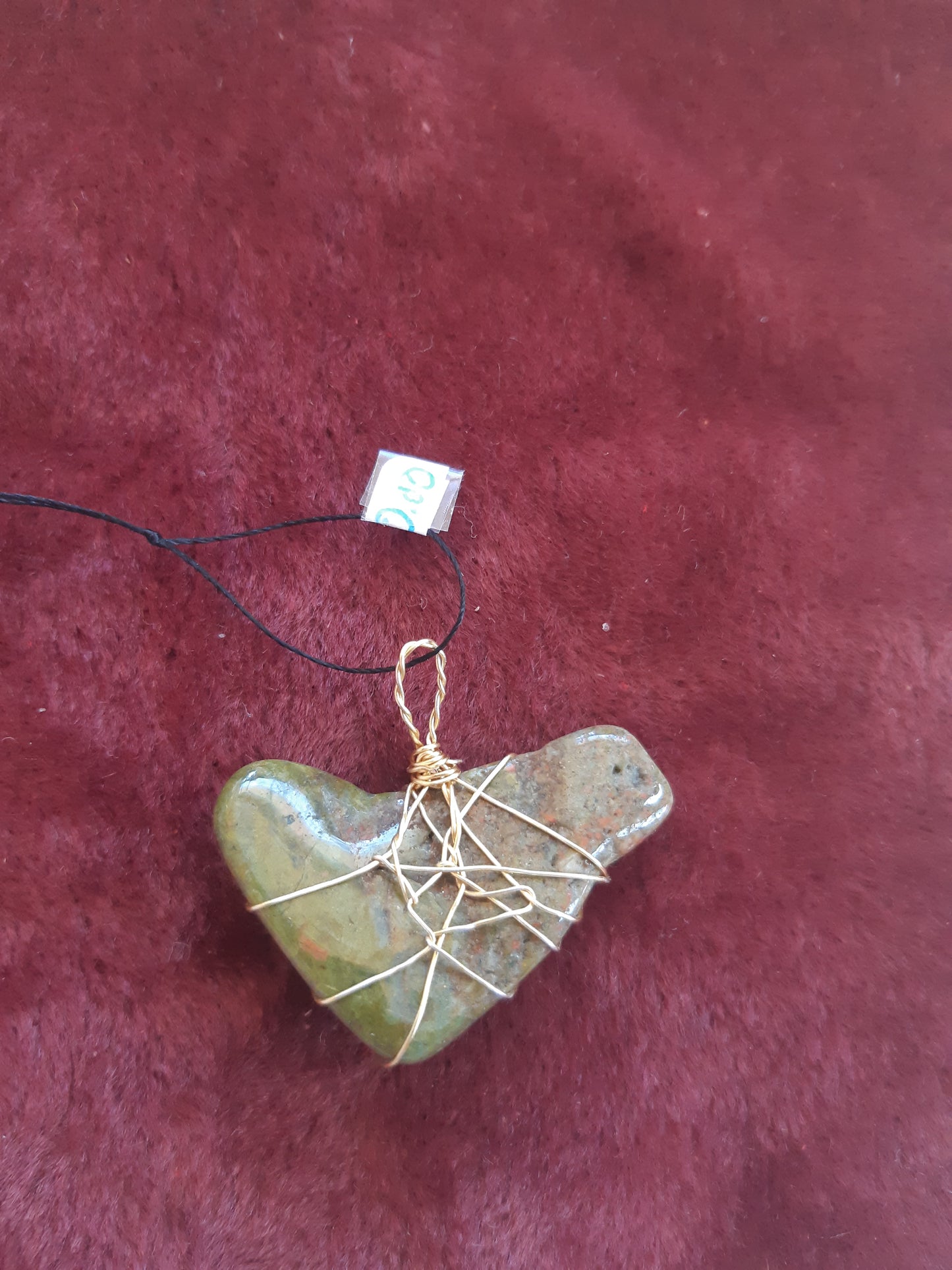 Unakite wire wrapped pendants