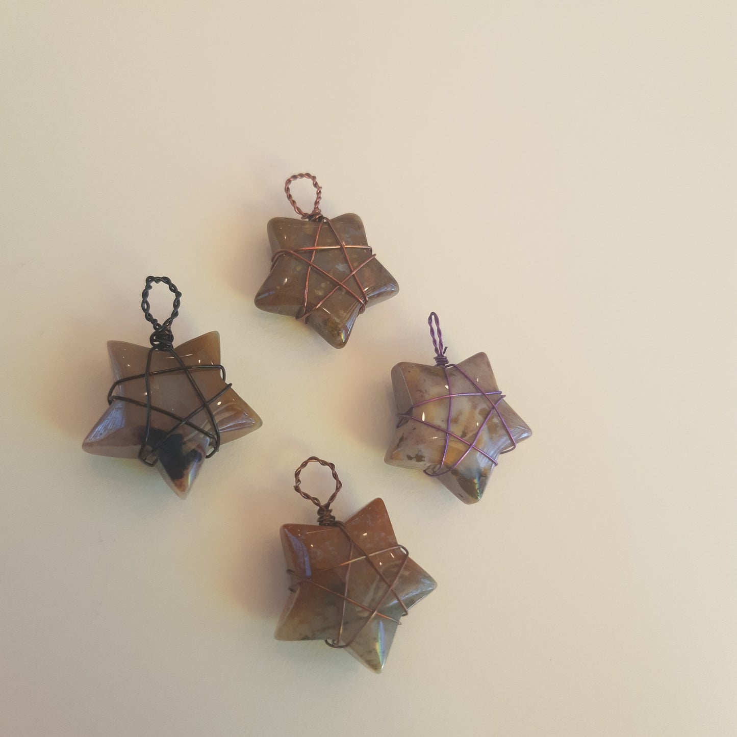 Wire-wrapped mini star pendants
