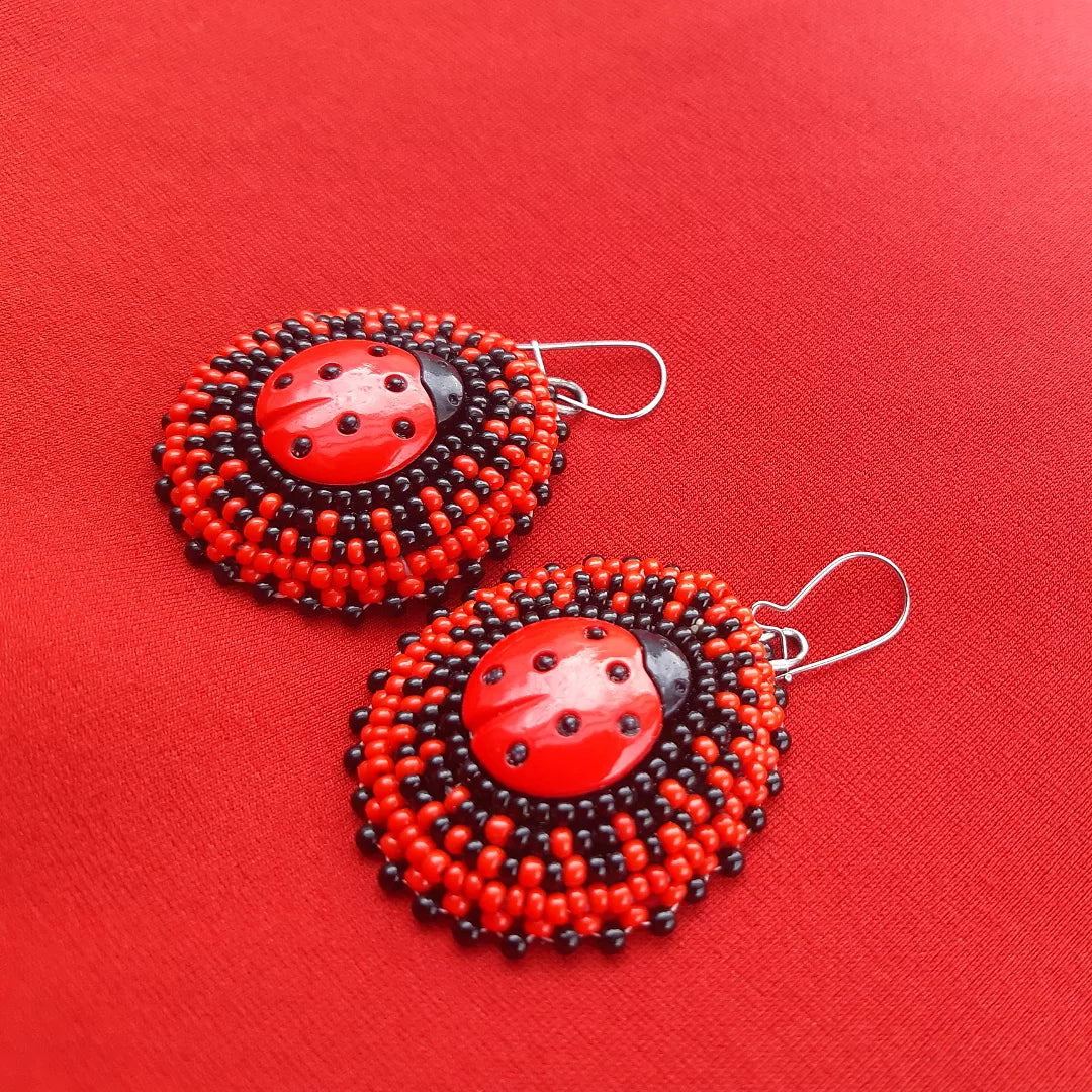 ladybug flat earrings