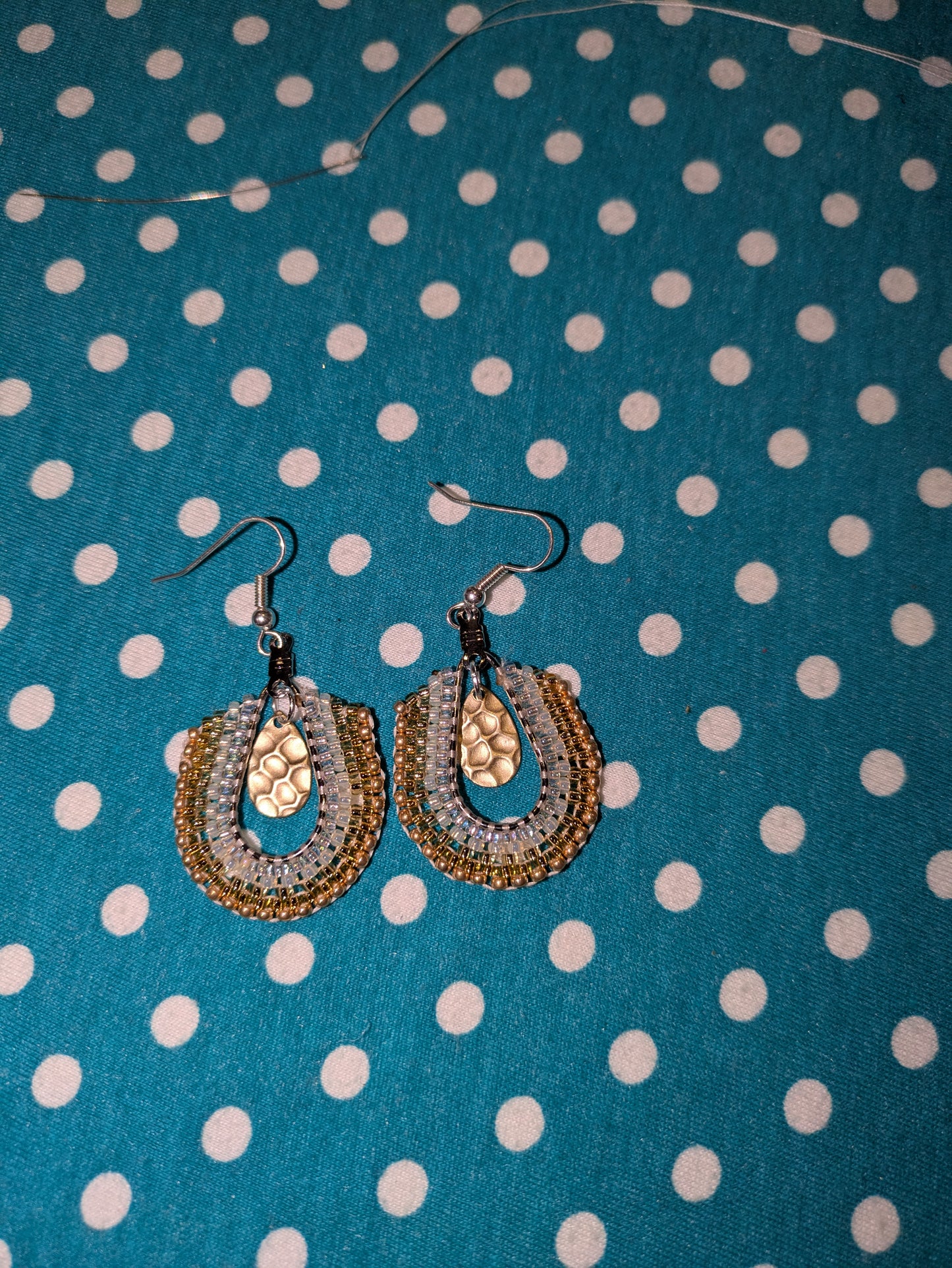 Shades of gold teardrops with teardrops