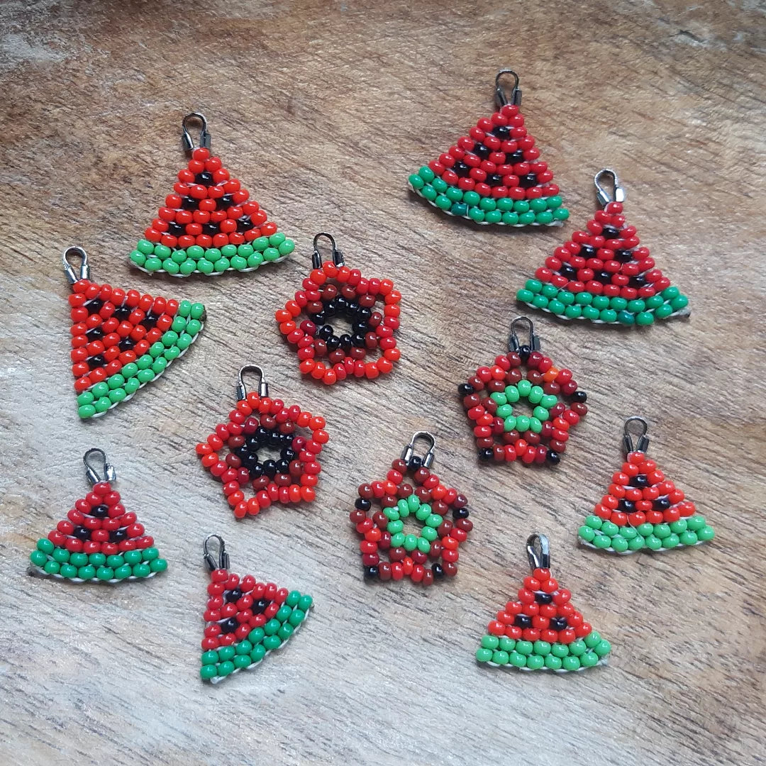 Watermelon woven stars