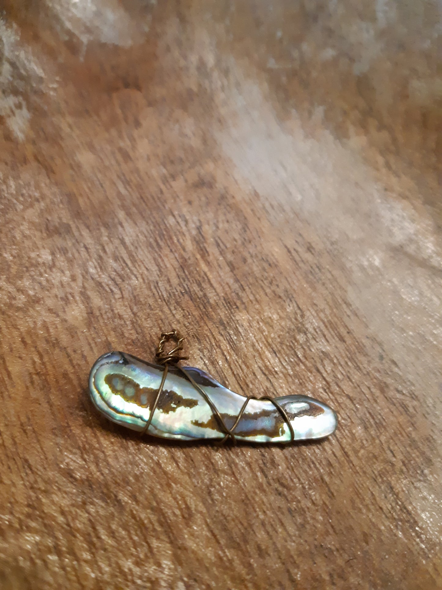 abalone wire wrapped pendants