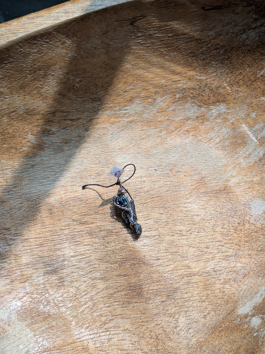 Black Tourmaline wire wrapped pendants