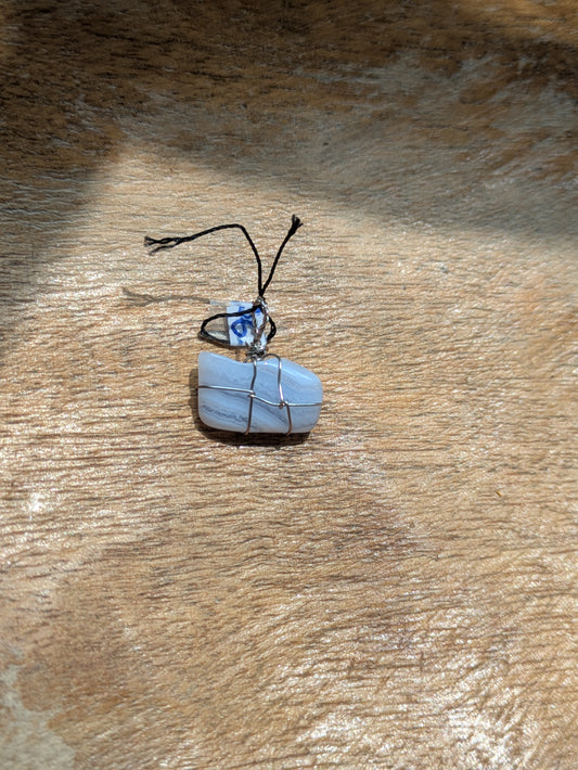 Lace Agate wire wrapped pendants