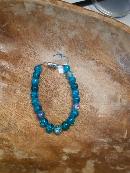 Blue crackle bracelet