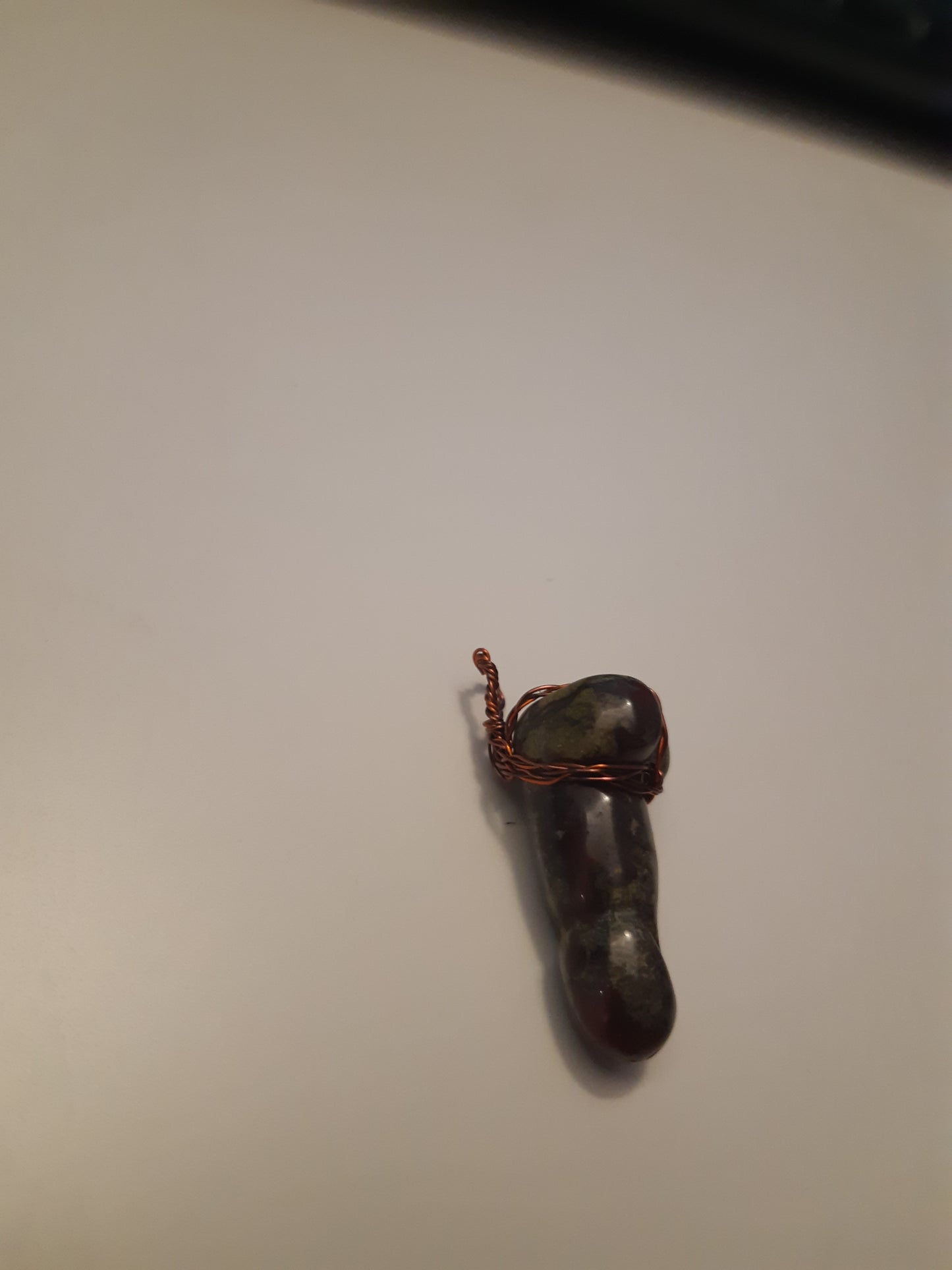 wire wrapped gemstone peen pendants