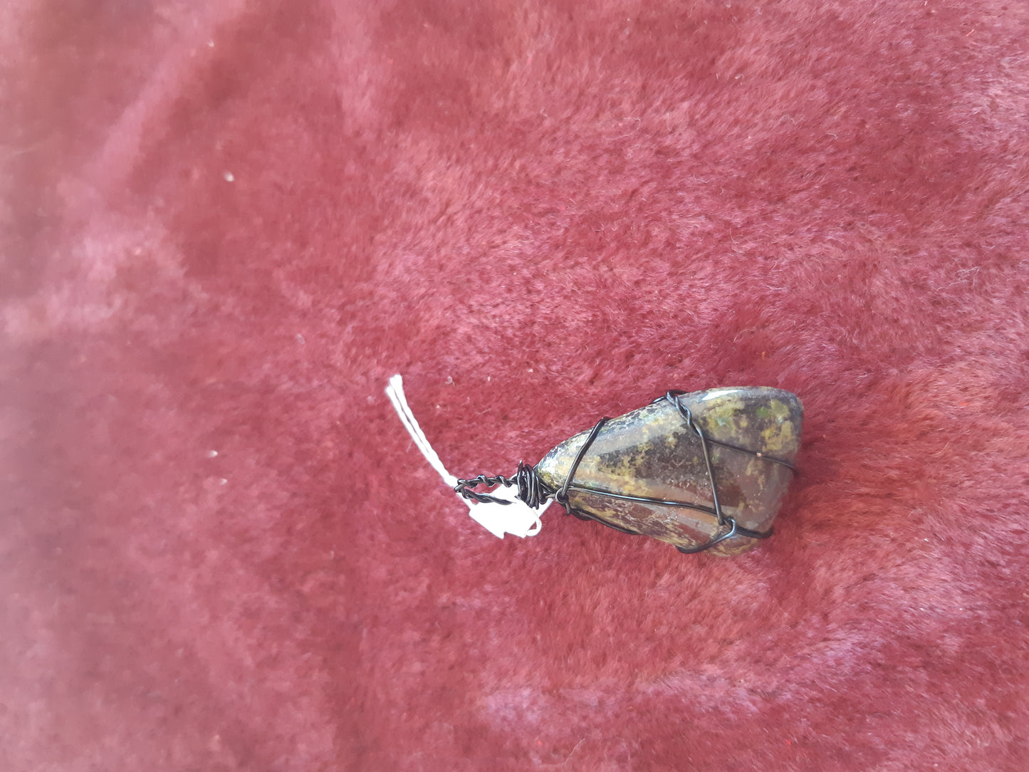 Dragon stone jasper wire wrapped pendants