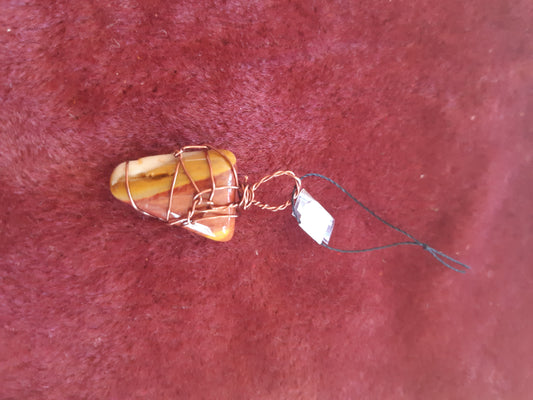 Mookaite wire wrapped pendants