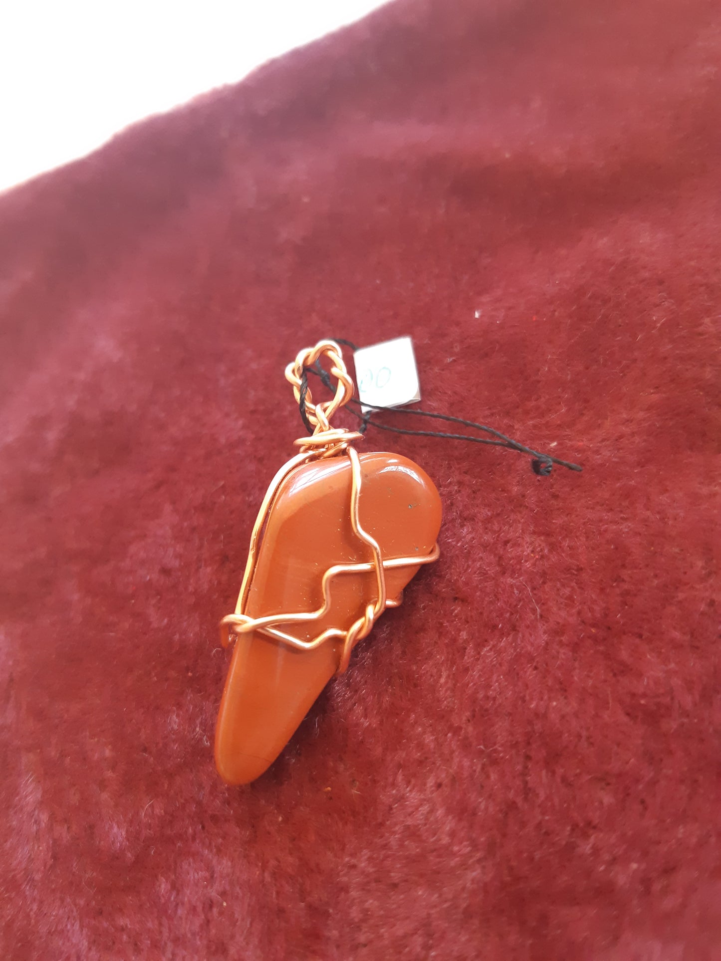 red jasper wire wrapped pendants