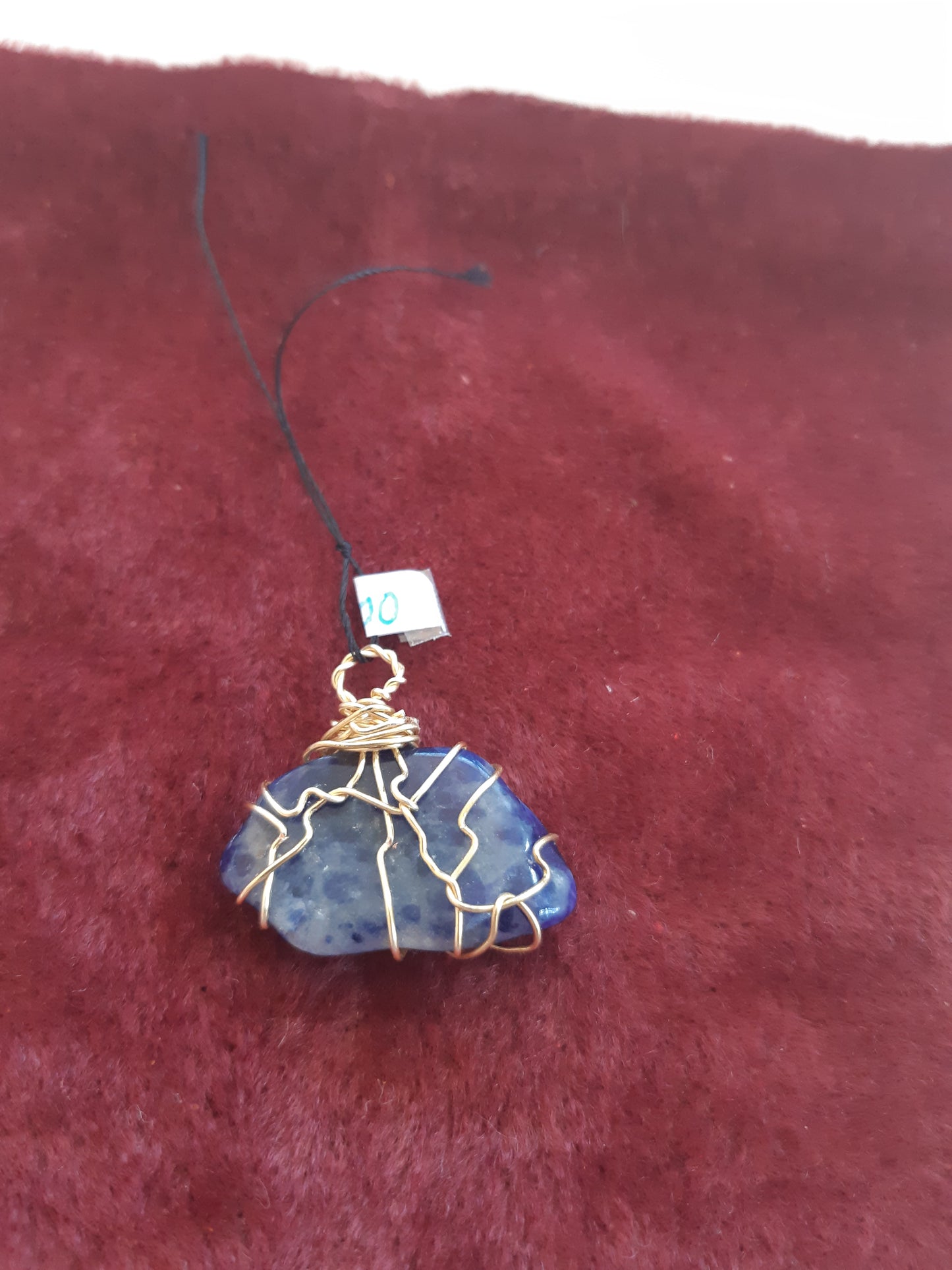 sodalite wire wrapped pendants