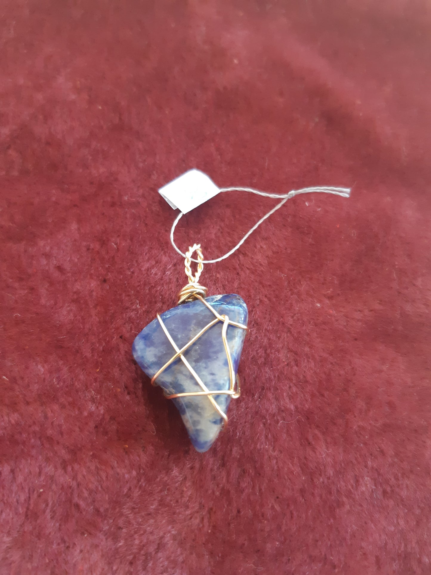 sodalite wire wrapped pendants