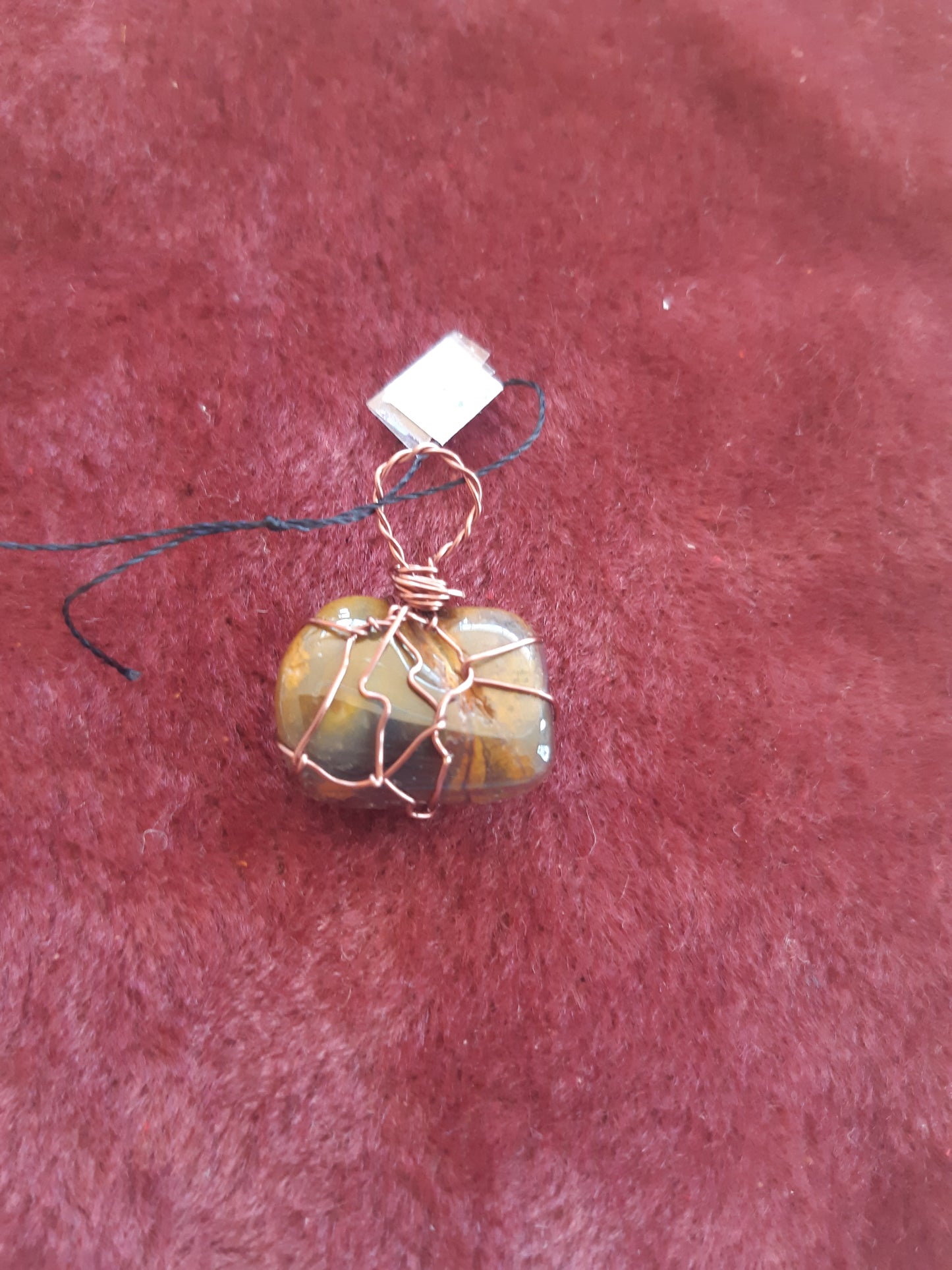 tigers eye wire wrapped pendants
