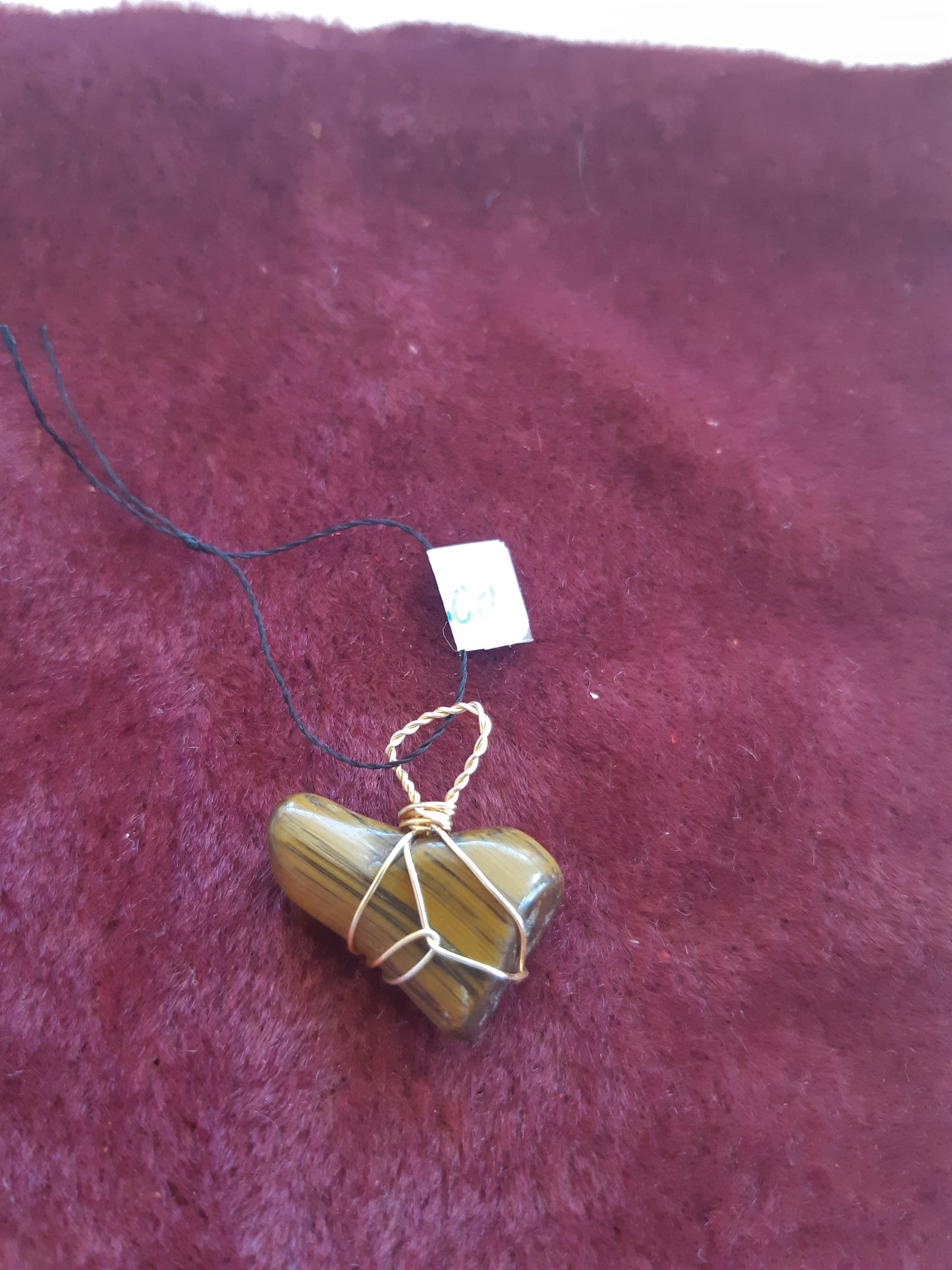 tigers eye wire wrapped pendants