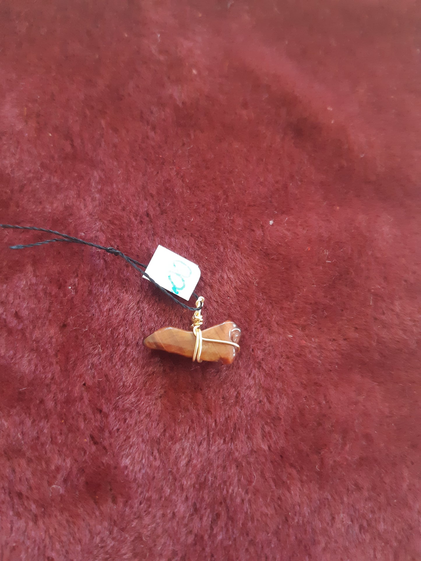 tigers eye wire wrapped pendants