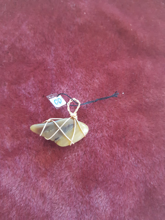 Yellow Jasper wire wrapped pendant