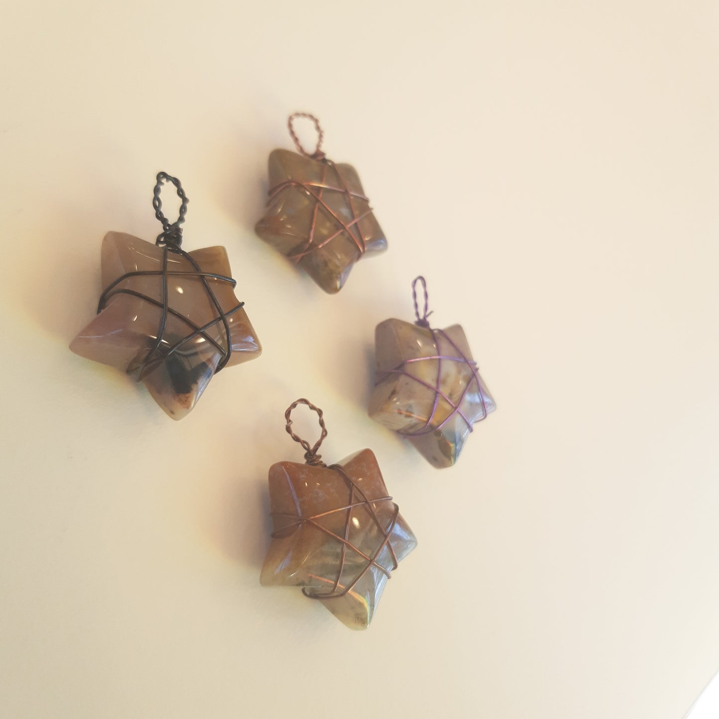 Wire-wrapped mini star pendants