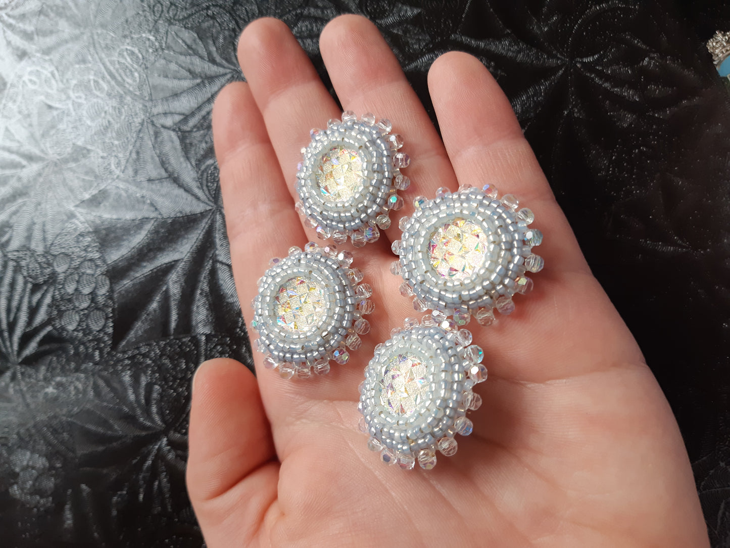 Shades of white Swarovski studs