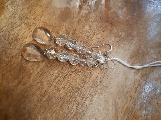 Clear shiny bicone drops