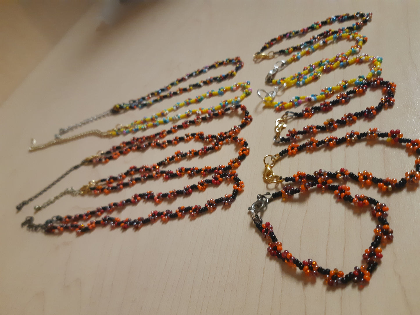 Bead soup daisy chain choker