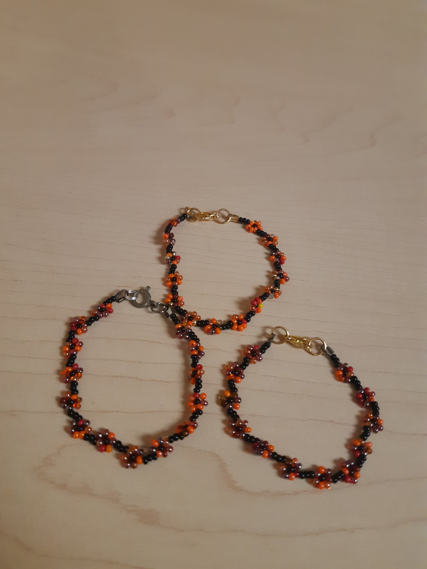 Bead soup daisy chain bracelets
