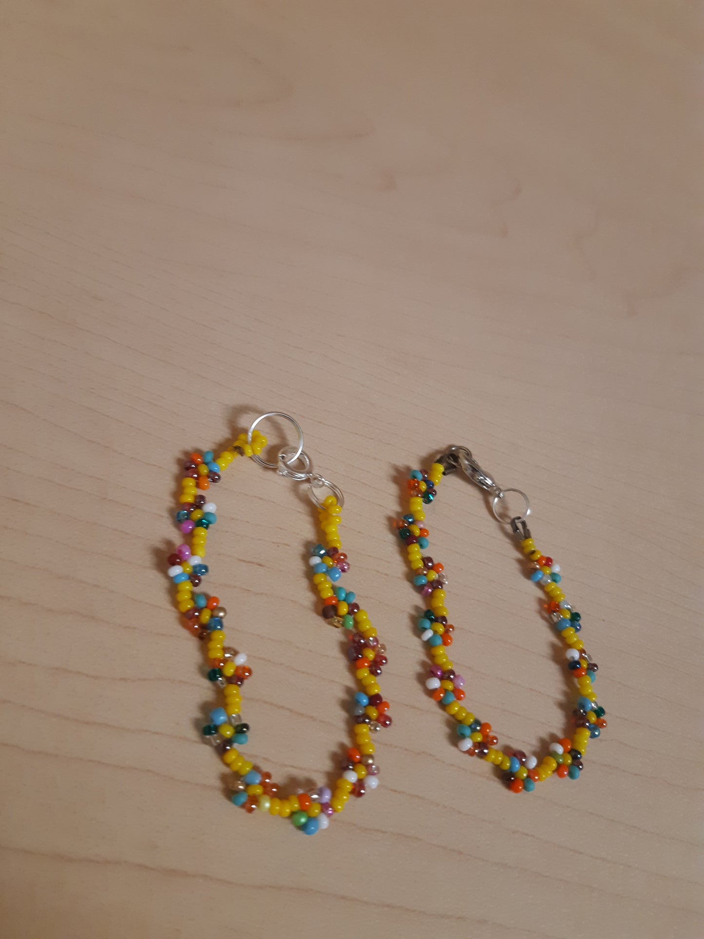 Bead soup daisy chain bracelets