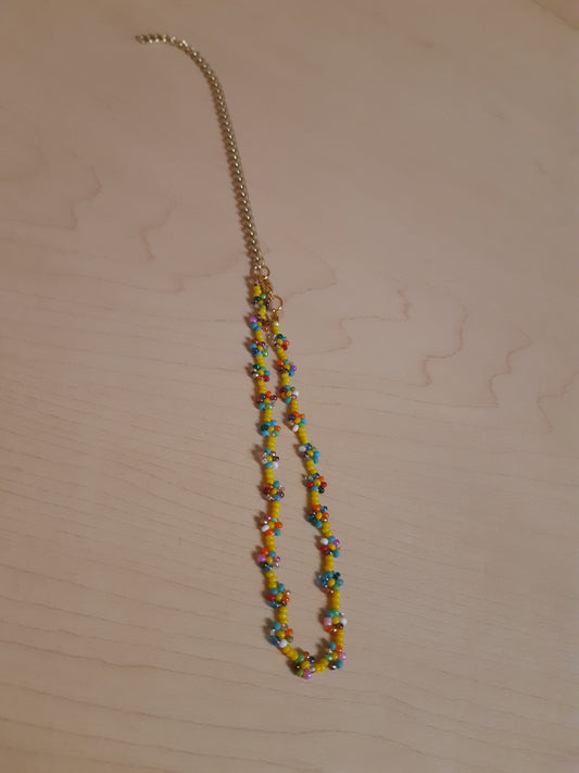 Bead soup daisy chain choker