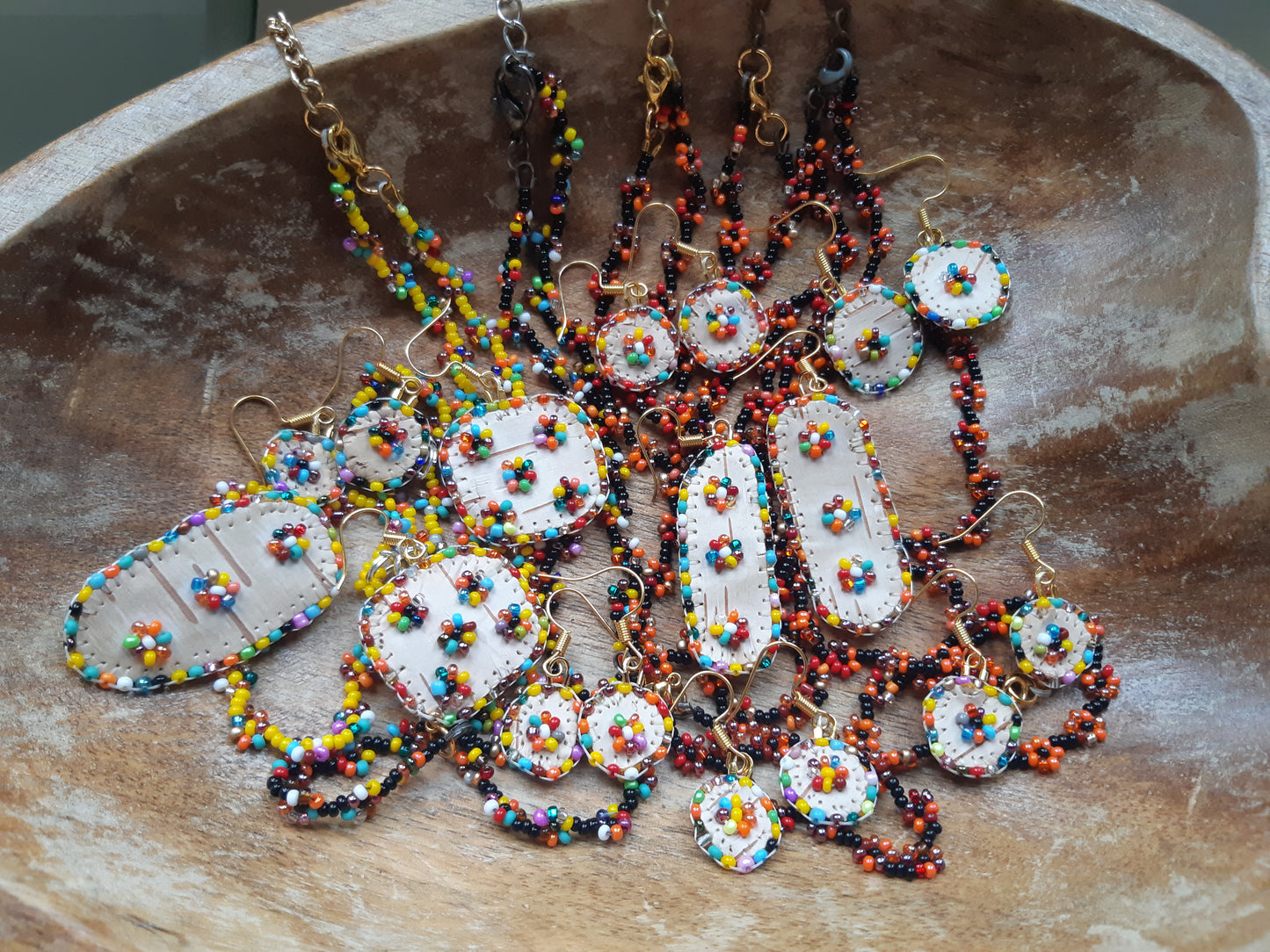 Bead soup mini birch bark flats