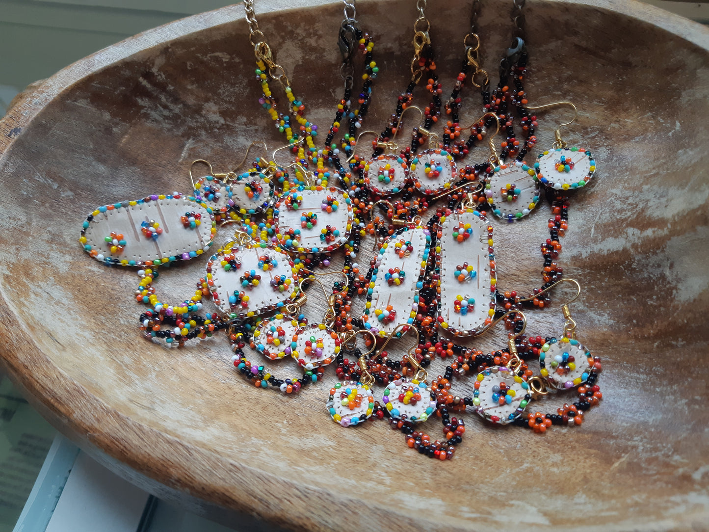 Bead soup mini birch bark flats