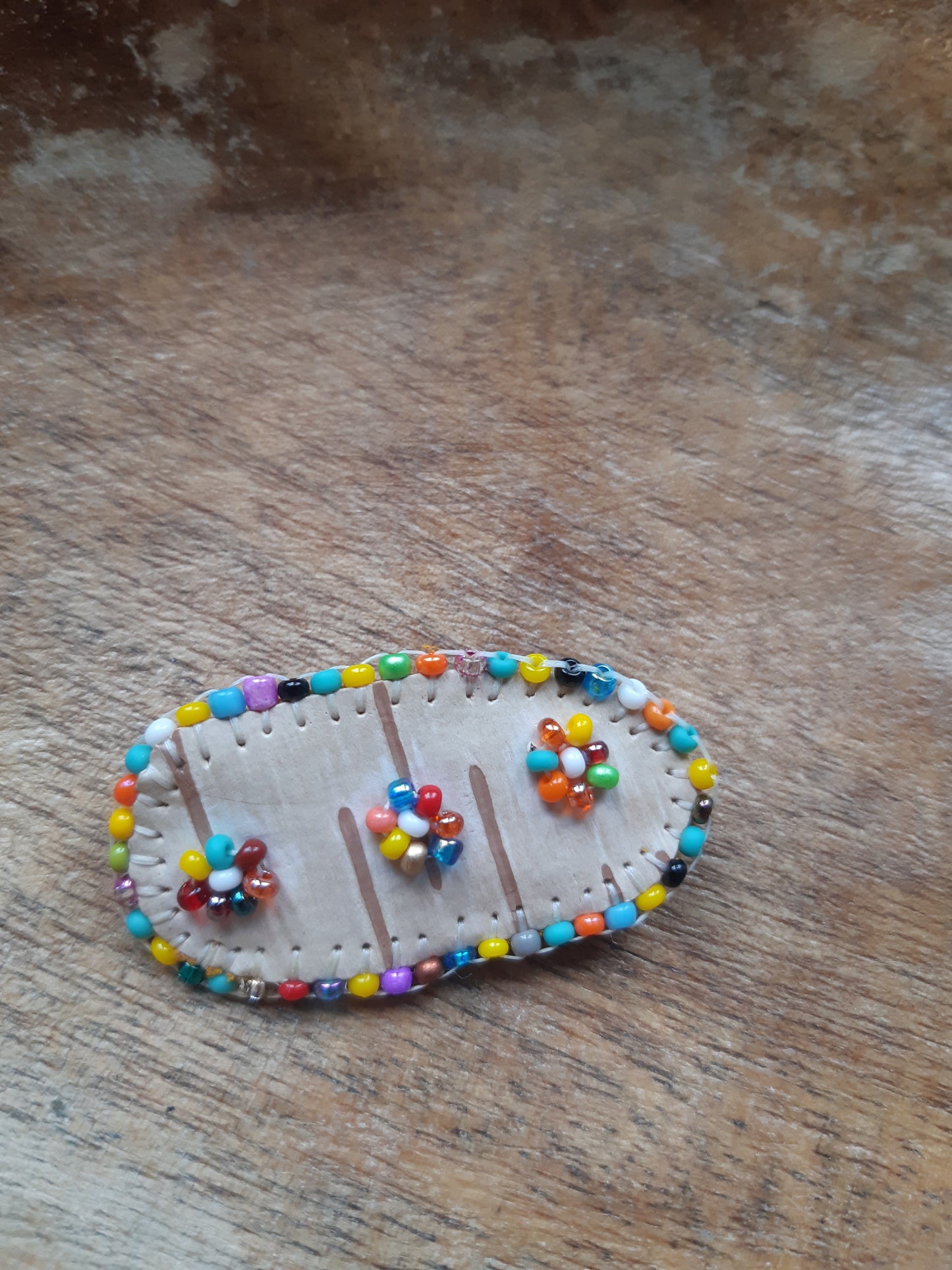 bead soup birch bark pin