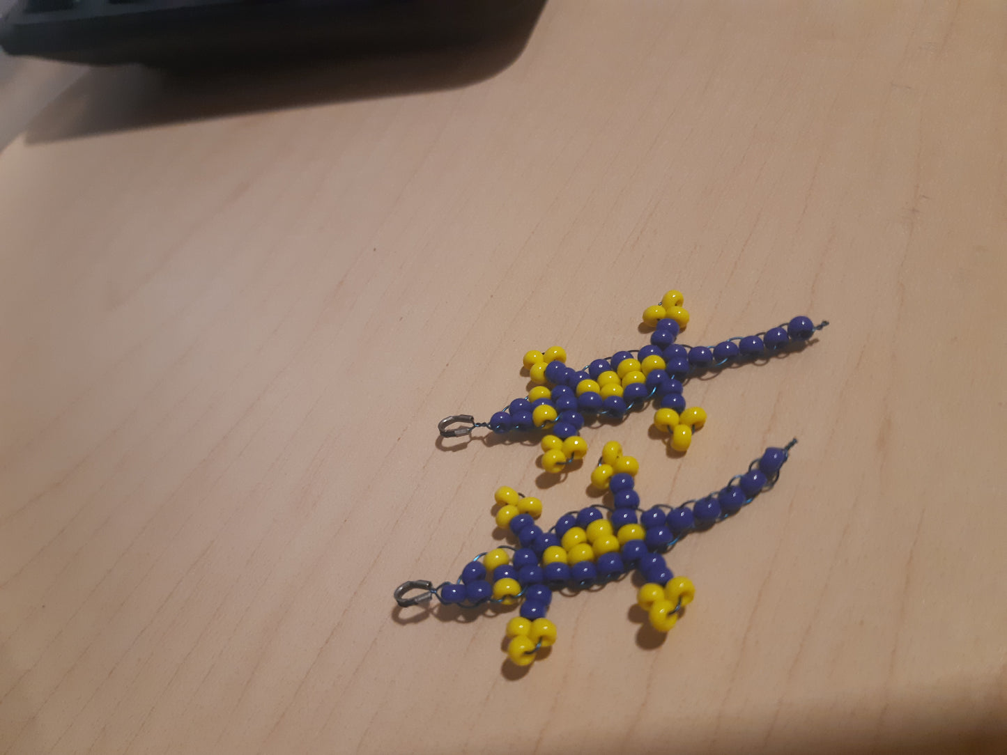 beaded gecko earrings