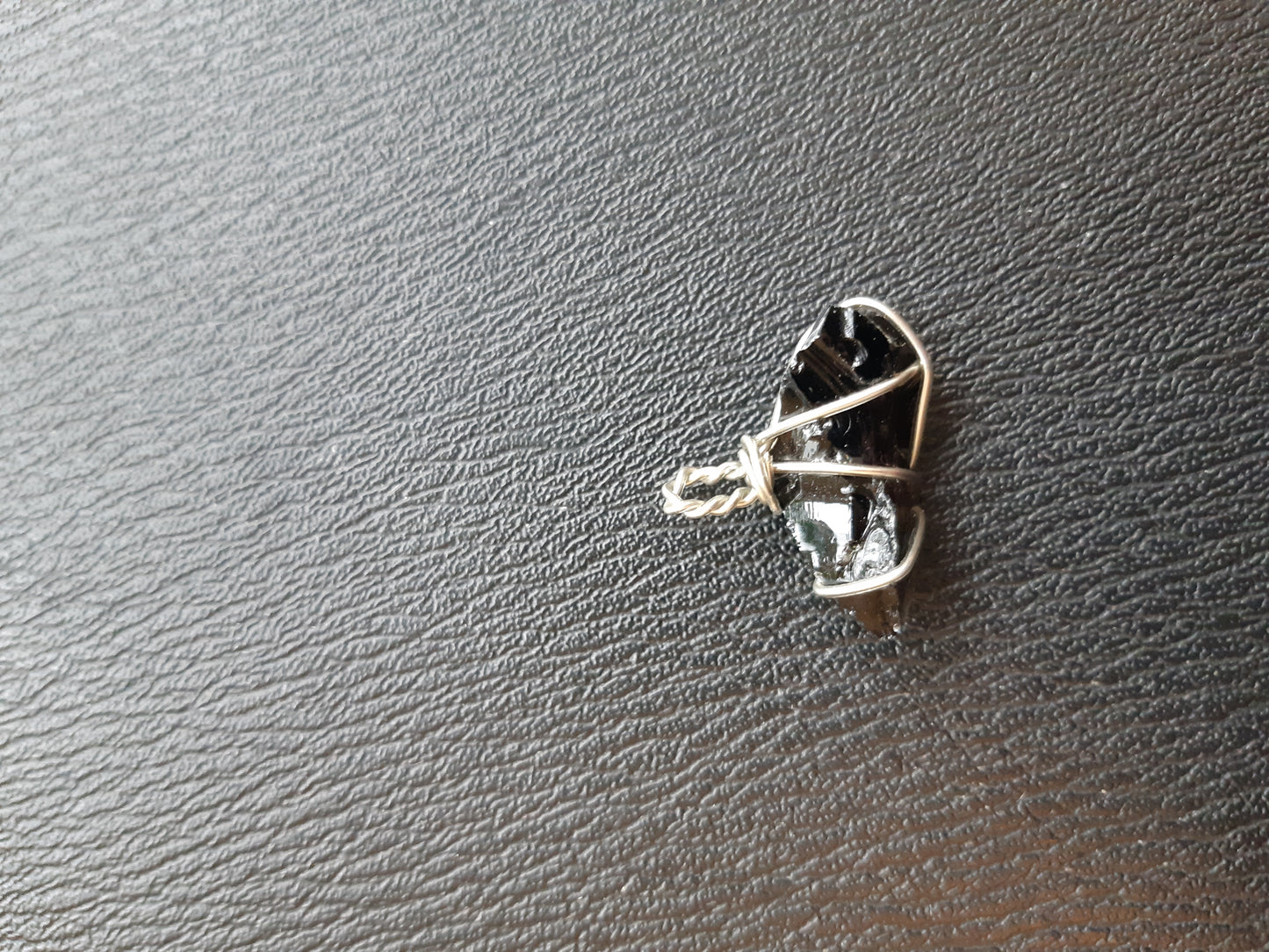 Obsidian shard wire wrapped pendants