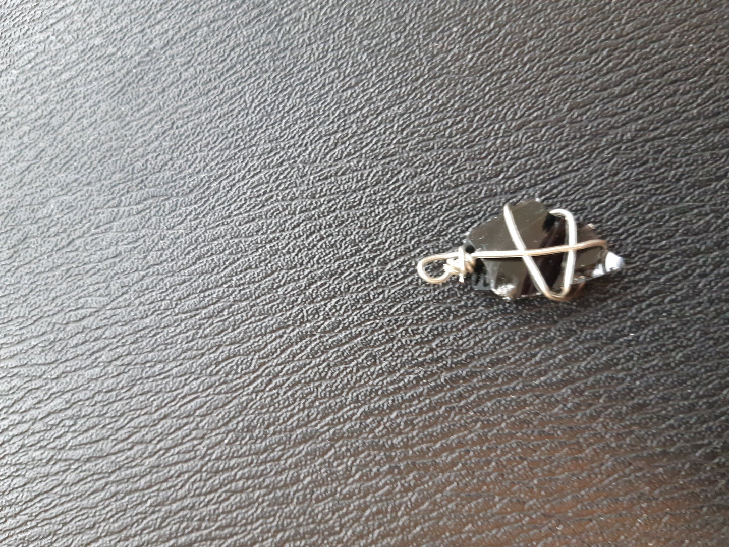 Obsidian shard wire wrapped pendants