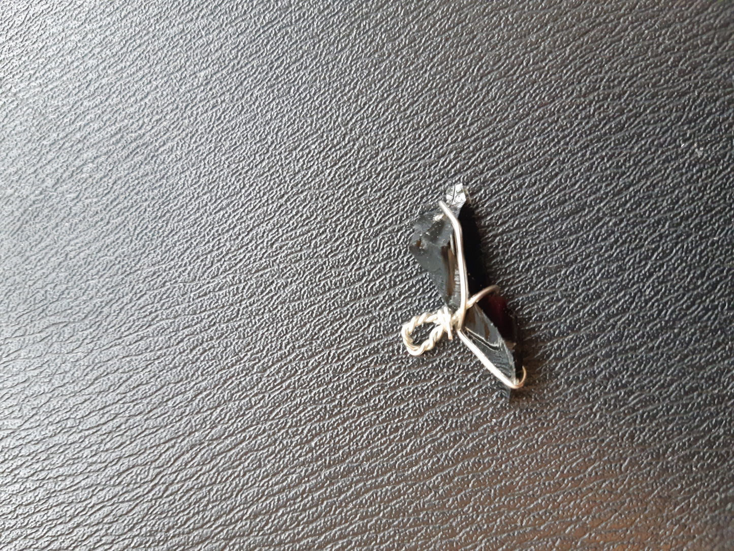 Obsidian shard wire wrapped pendants