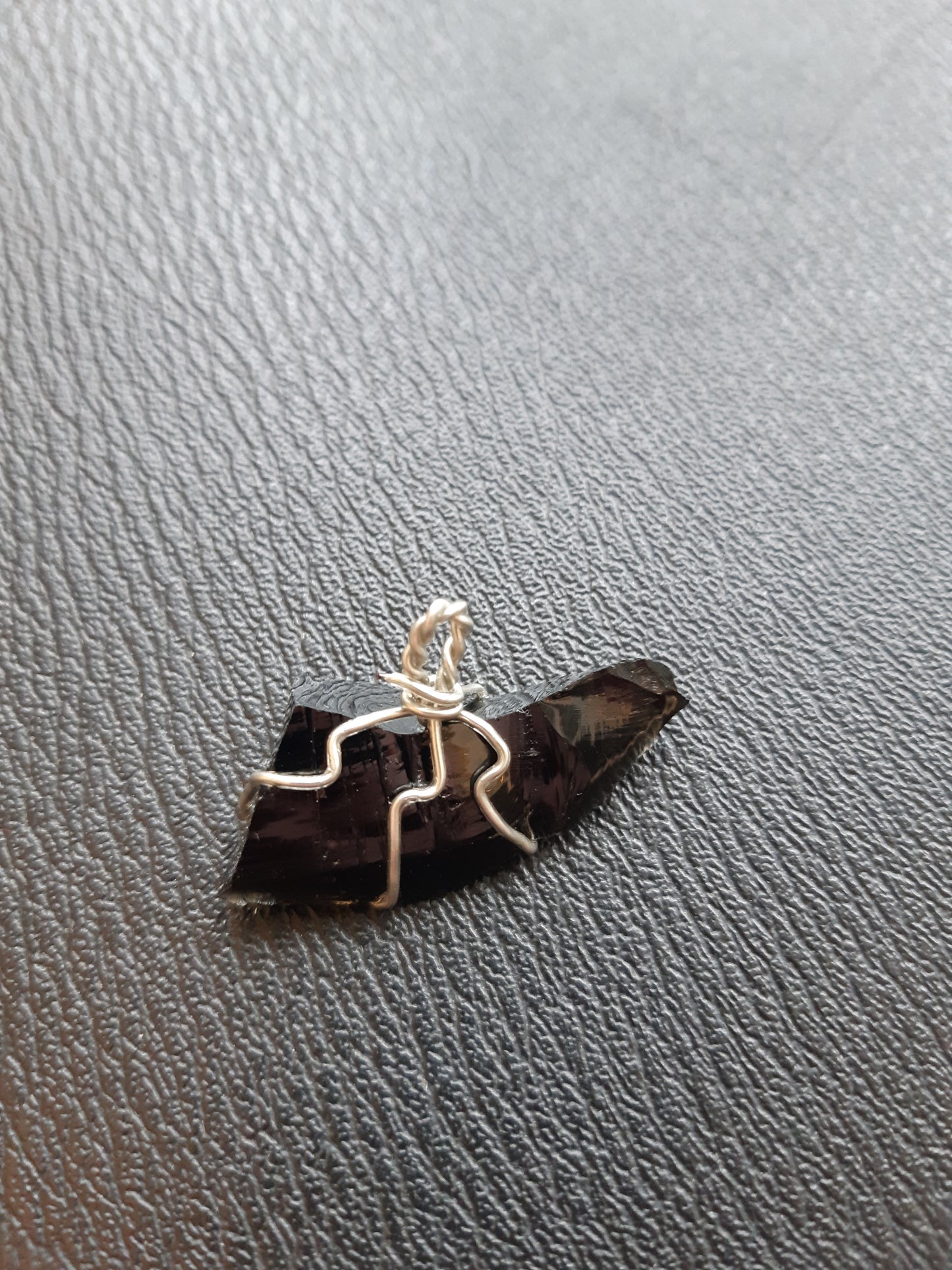 Obsidian shard wire wrapped pendants