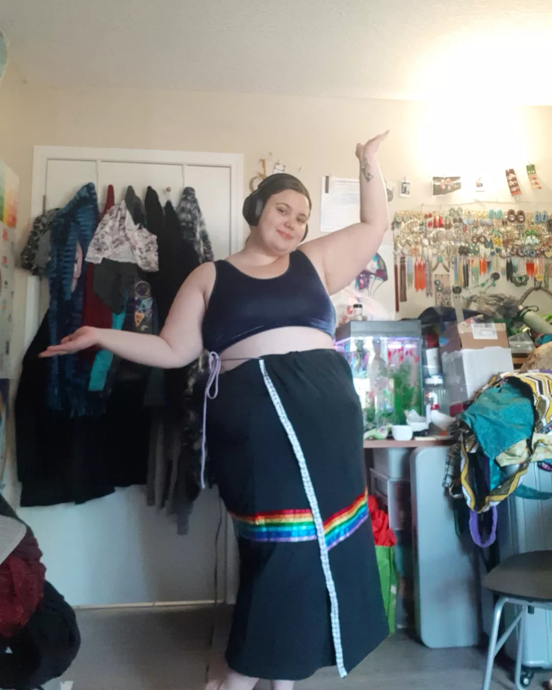 Sweatpant Wrap Ribbon Skirt