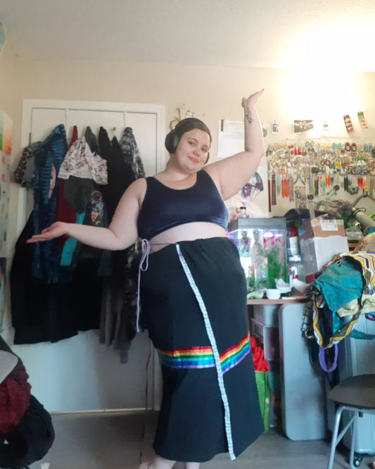 Sweatpant Wrap Ribbon Skirt