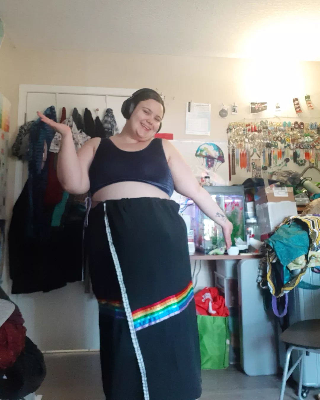 Sweatpant Wrap Ribbon Skirt