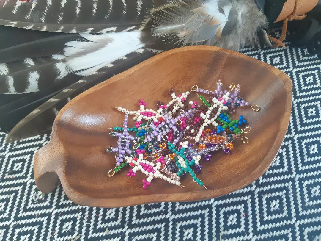 beaded gecko earrings