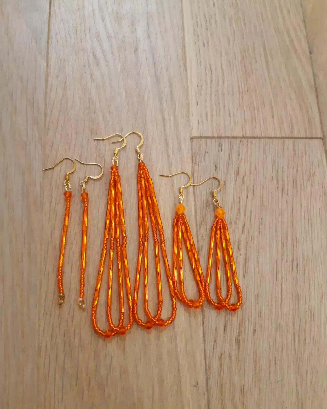 Silver lined orange loops