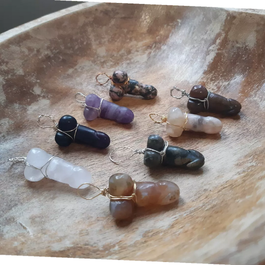 wire wrapped gemstone peen pendants