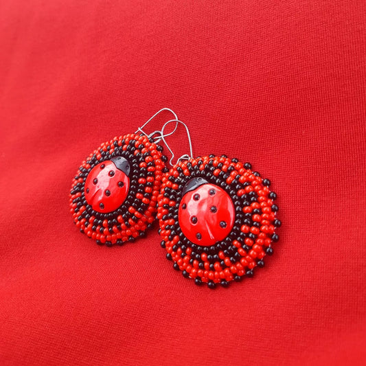 ladybug flat earrings