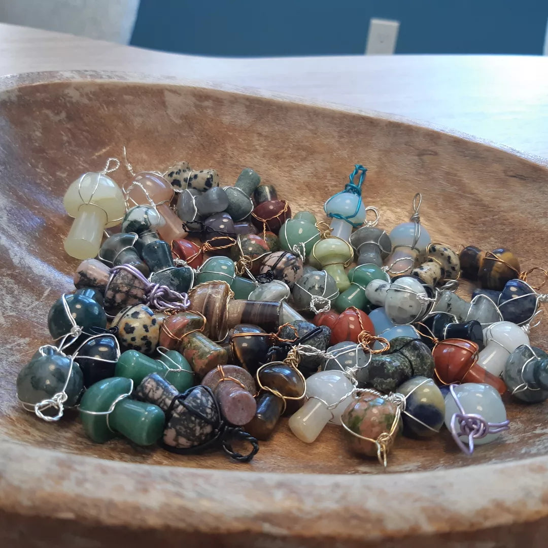 wire wrapped mini mushrooms