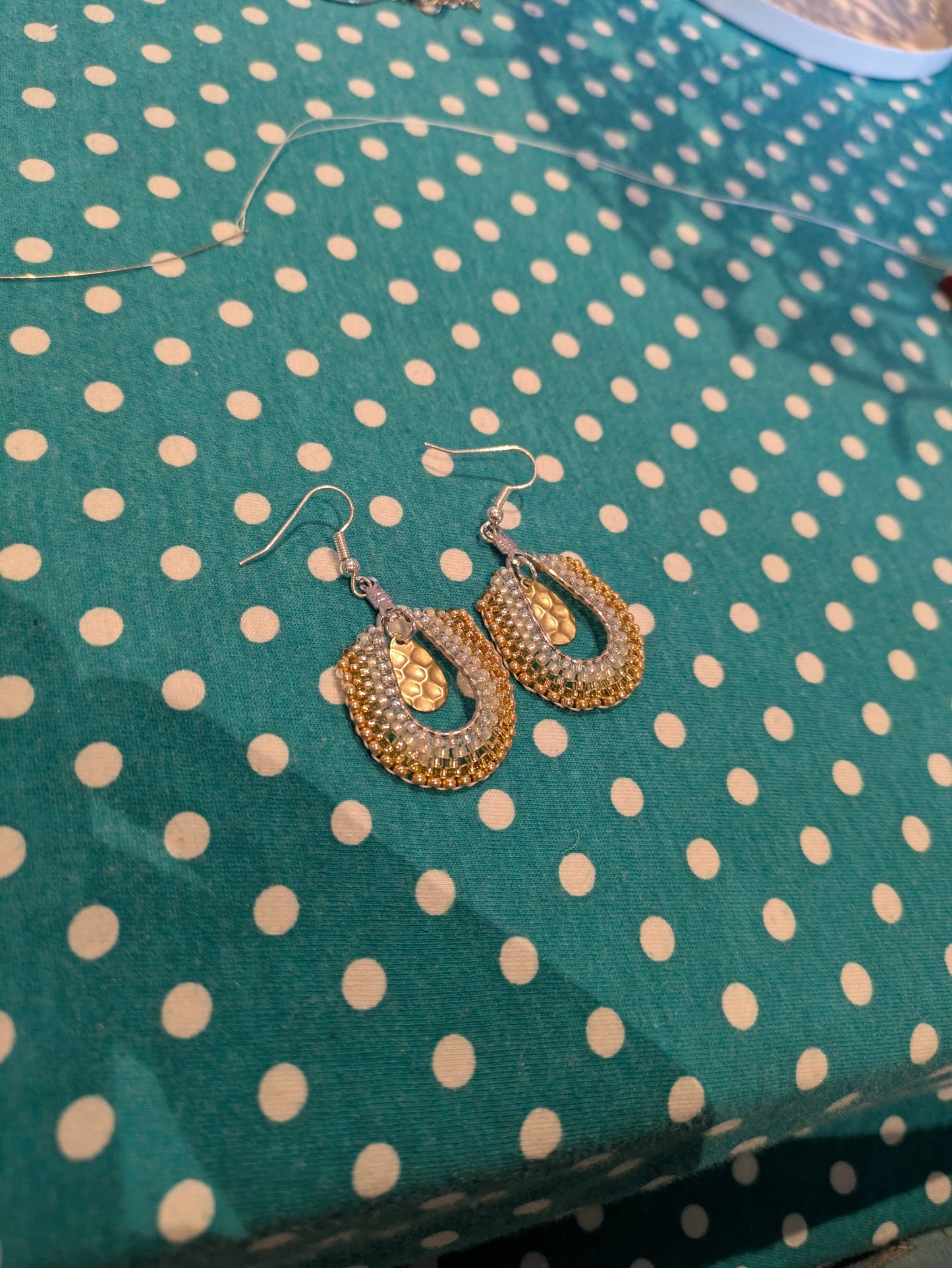Shades of gold teardrops with teardrops