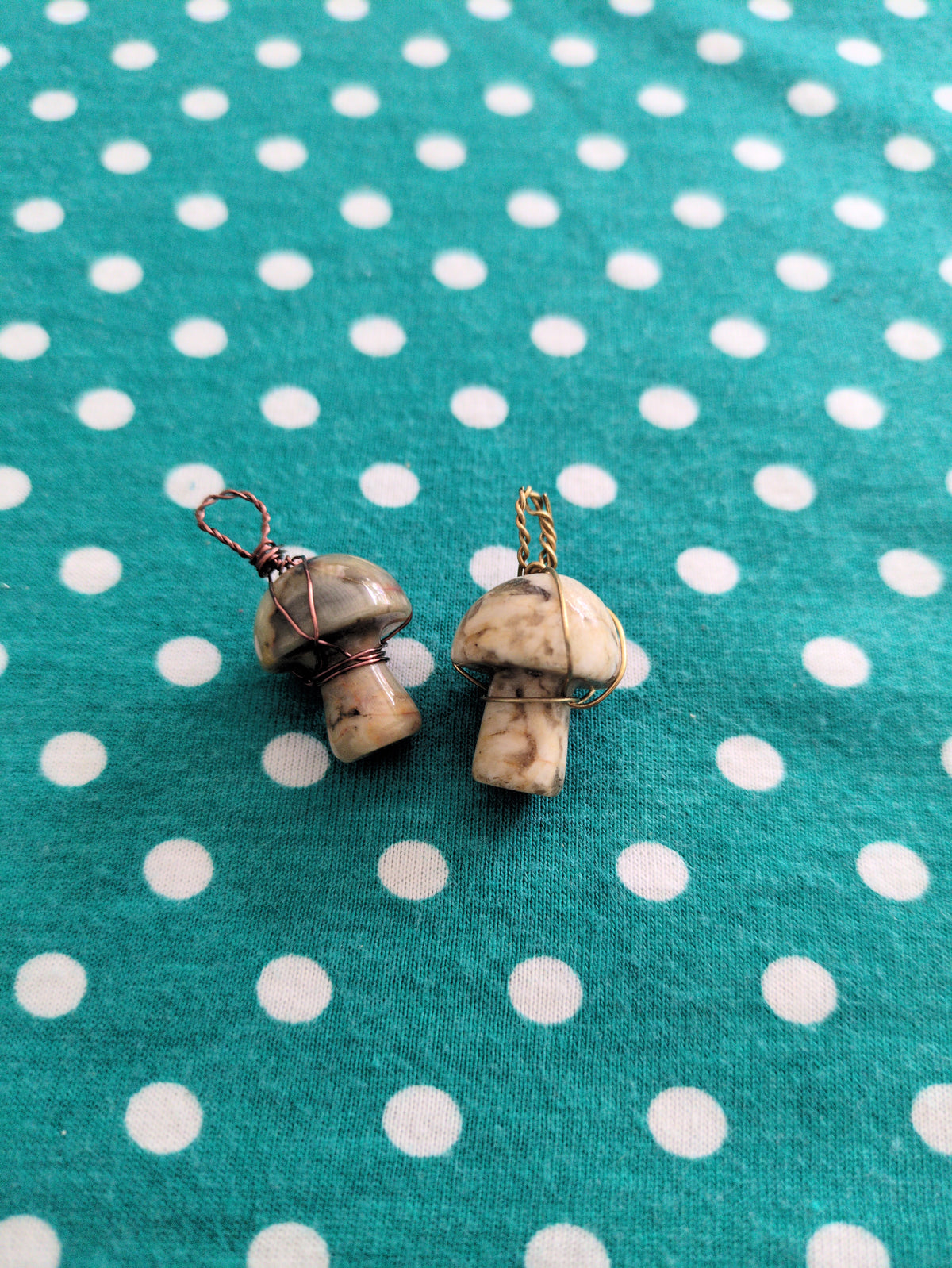 wire wrapped mini mushrooms