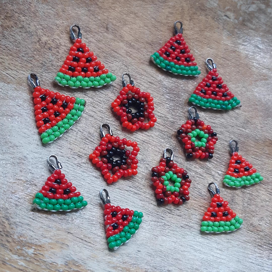 Woven Watermelon earrings