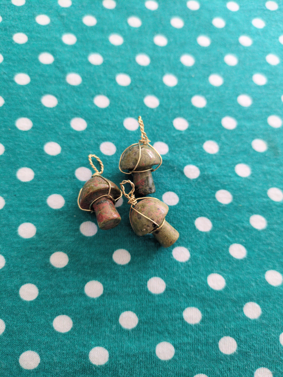 wire wrapped mini mushrooms