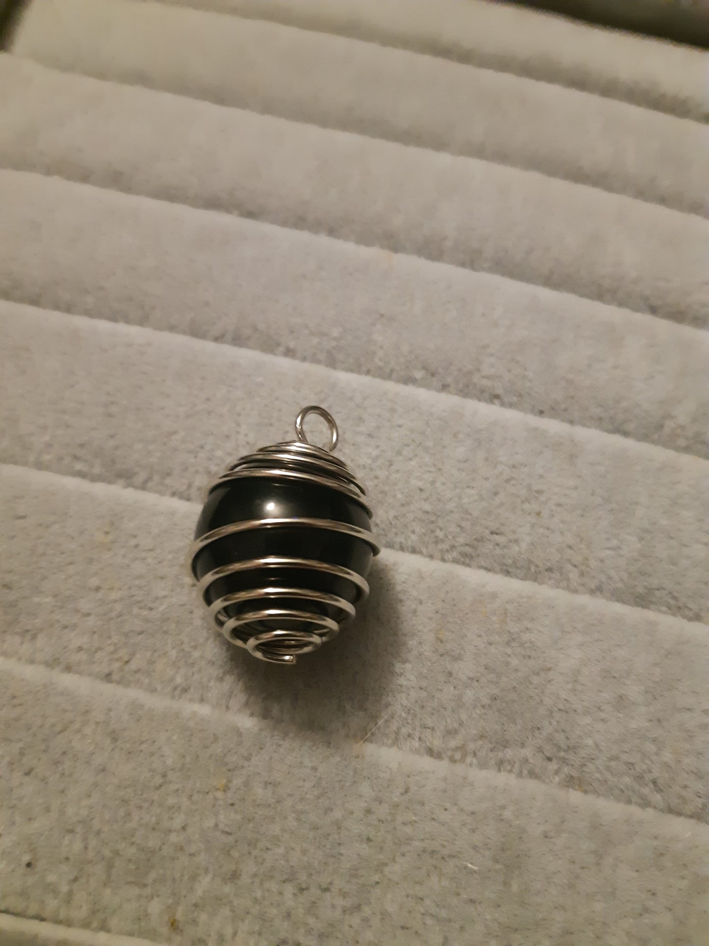 wire cage gemstone sphere pendants